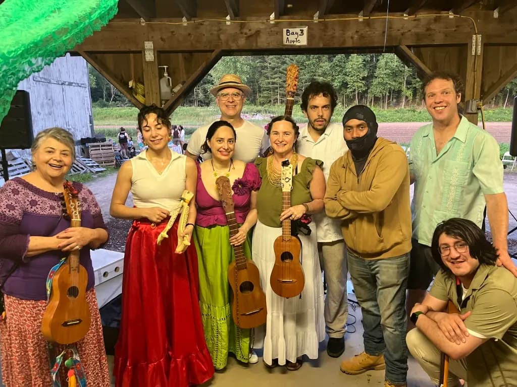 Músicos en el fandango de verano en la granja